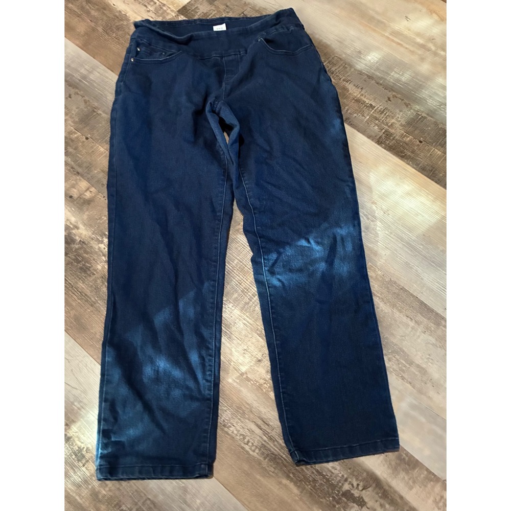 Time and Tru Womens Dark Wash Pull On Straight Leg Jeggings Blue Size M 8-10